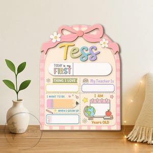 Customized First And Last Day School Sign, Back to School Sign, Kindergarten 1st Day of School Sign, First Day School Wooden School Board