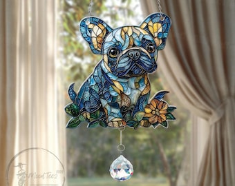 Vintage Westmoreland Glass French Bulldog Figurine: Rhinestone