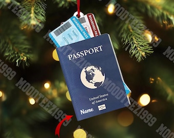 Custom Passport Christmas Ornament: Travel Adventure Gift