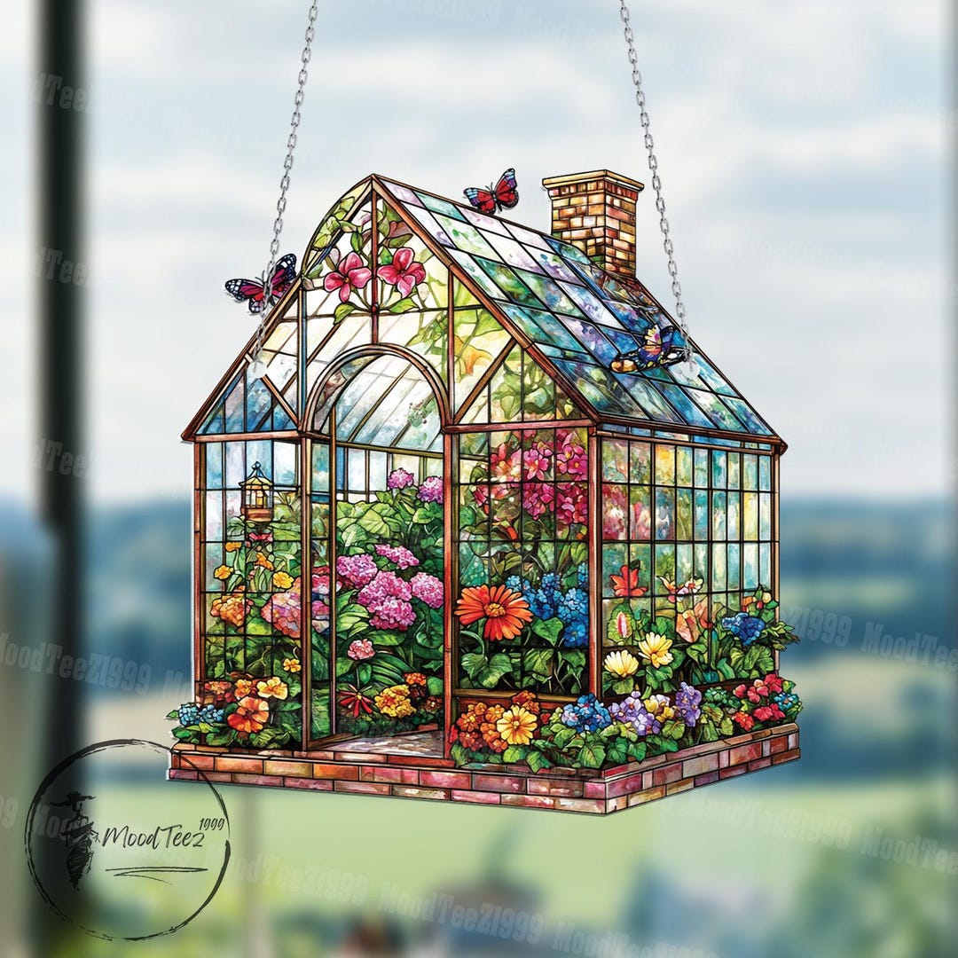 花の温室アクリル窓吊り下げ：植物園の装飾 - Etsy 日本
