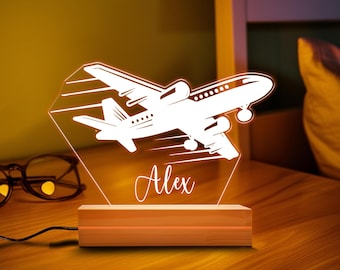 Gepersonaliseerd vliegtuignachtlampje: gepersonaliseerd luchtvaartcadeau