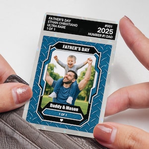 Presente de Dia dos Pais, Cartão personalizado com foto para pai e filhos, Cartão de Dia dos Pais, Presentes para o pai, Cartão de carteira "O melhor pai de todos os tempos", Cartão personalizado para o pai