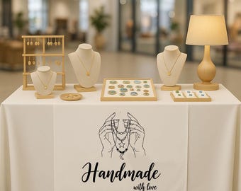 Custom Logo Table Runner, Linen Business Branding Cloth