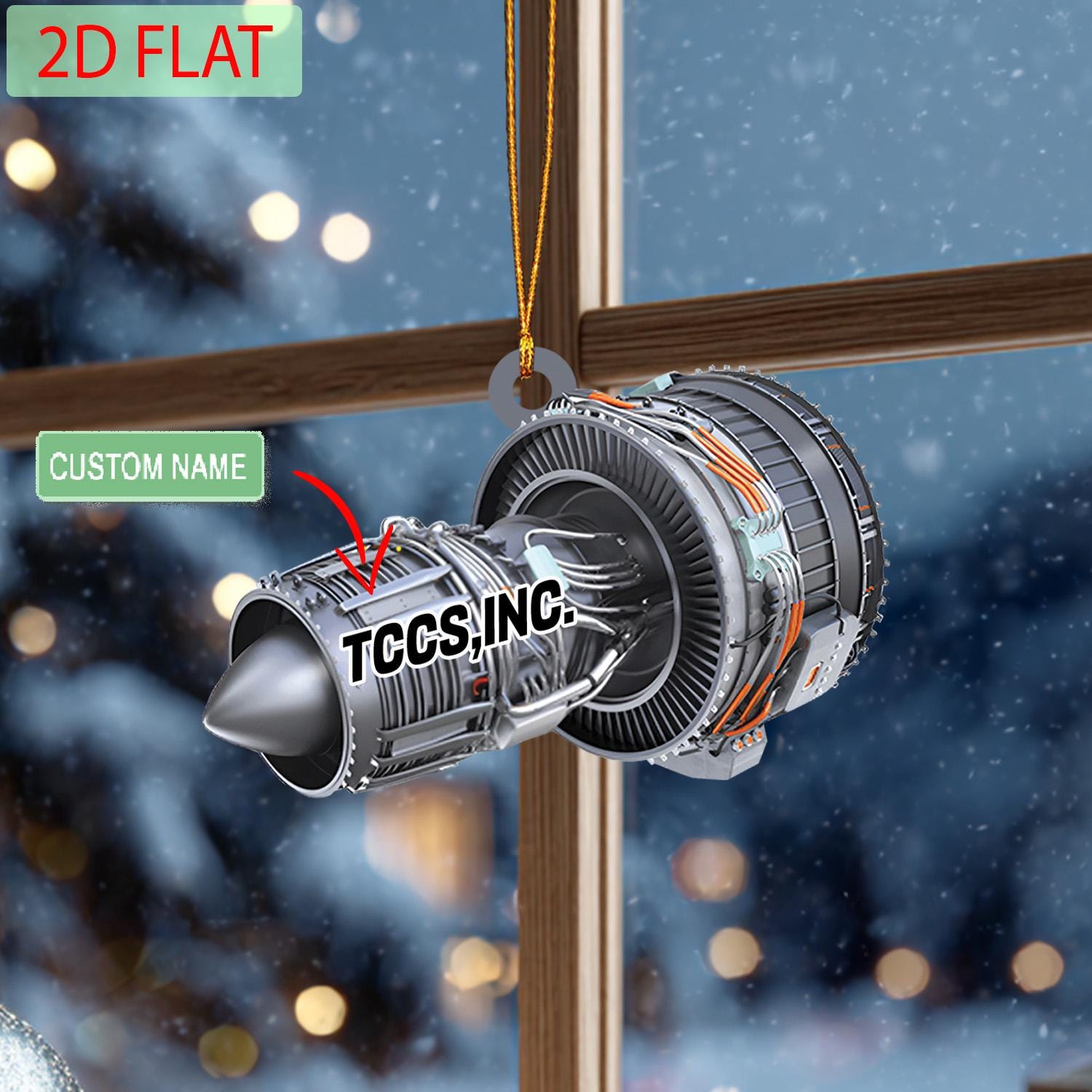 Personalized Jet Turbine Engine Ornament: Custom Acrylic Decoration - Etsy