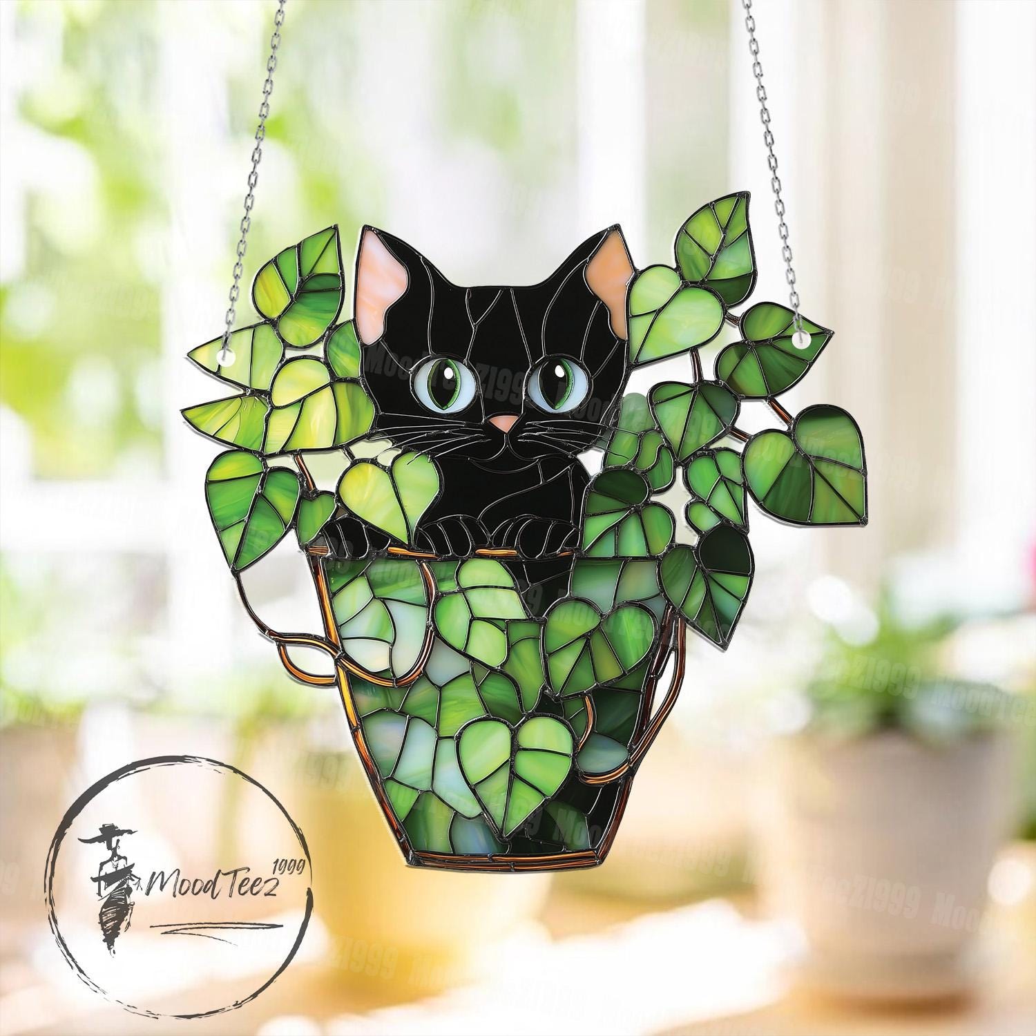 Vaso Per Piante A Forma Di Gatto Nero, 31,8 X 14,2 X 19,8 Cm, In PVC, Per Interni Ed Esterni, Regalo Simpatico Per Amanti Dei Gatti - 2
