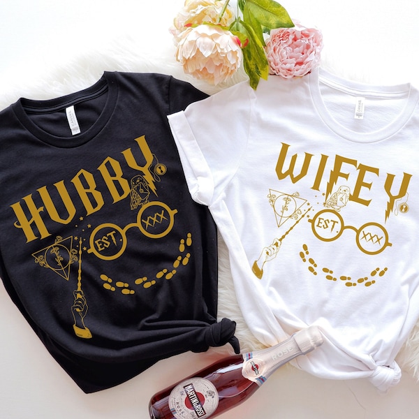 Potter Couples Shirt, Potter Matching Shirt, Wizard Wifey Hubby Shirt, Magic Hubby Wifey Shirt, HP Honeymoon Shirt, HP Couples Shirt