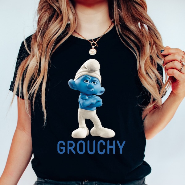 Grouchy Smurf Shirt, Grumpy Smurf Shirt, Smurf Grumpy Shirt, Personalized Smurfs Shirt, Smurfs Characters Tee, Disney Grouchy Smurf Shirt