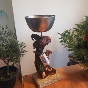 Weinstock Rebstock Pflanzschale Holz Edelstahl Herz Granit Windspiel Deko Weihnachten Geschenkidee