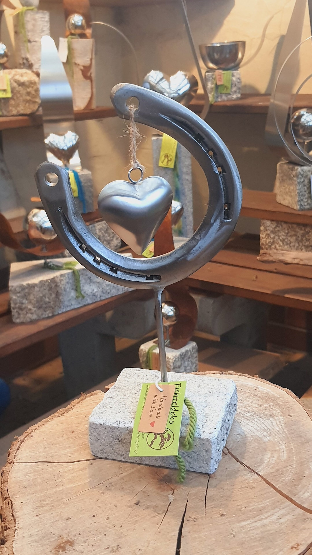 Hufeisen Pferd Glücksbringer Granit Deko Garten Deko 2024 Upcycling