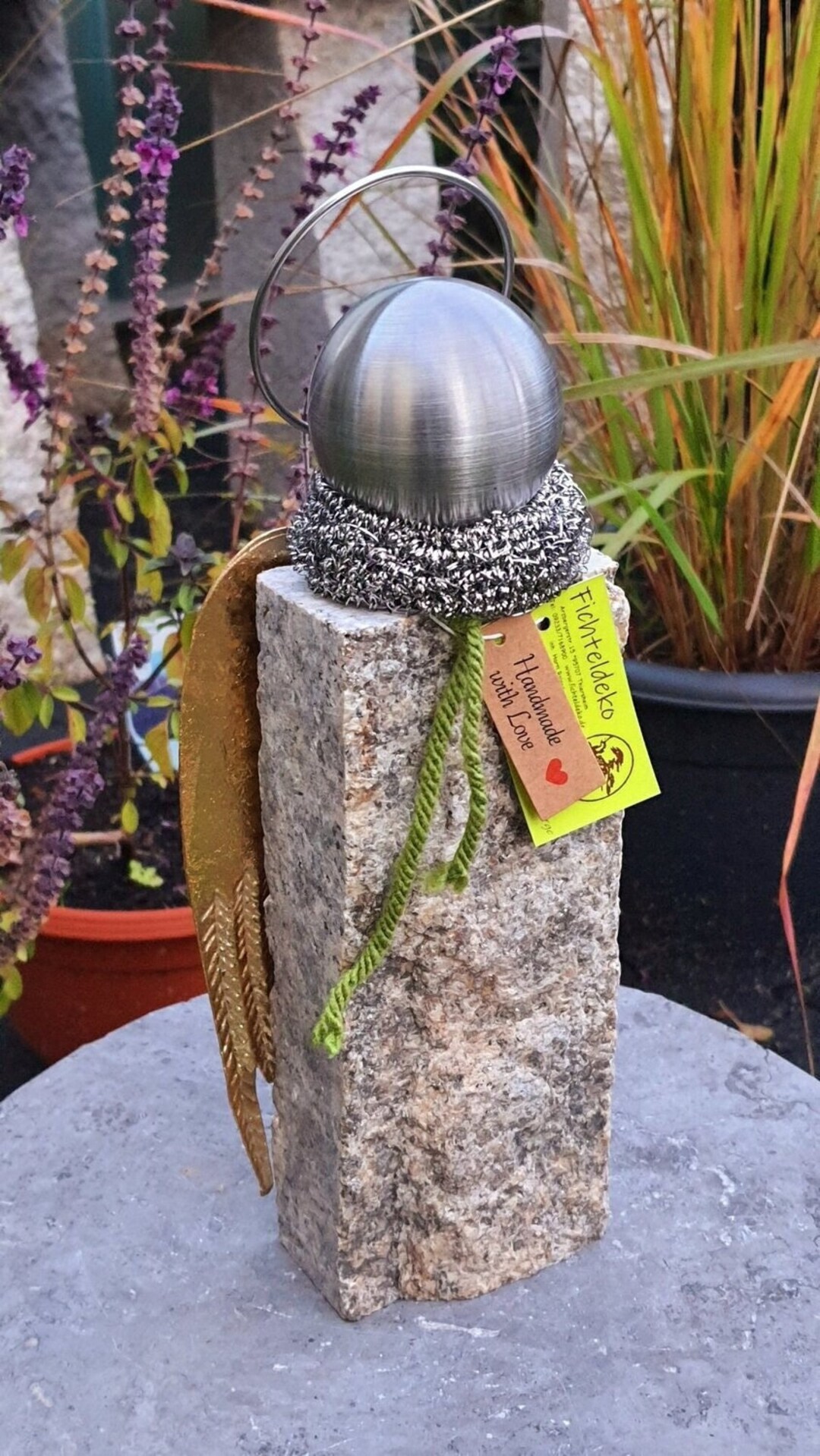 Edelstahl Granit Engel Garten Granit Deko Flügel Skulptur Etsy.de
