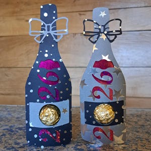 Décoration de table  Ferrero rocher, lindt, Champagne 2026.   3d , svg, pdf, ai, bmp, dxf, studio3.  . Téléchargement  instantané.