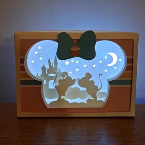 Minnie 2 Joy. Fichier de découpe adapté au format Cricut Joy.  Light box 4 couches. Téléchargement  instantané. SVG silhouette ai bmp dxf