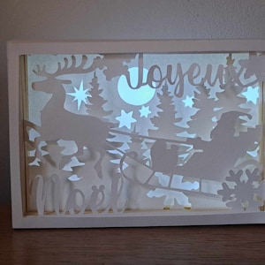 Noel 5Joy. Fichier de découpeadapté au format Cricut Joy.  Light box 4 couches. Téléchargement  instantané. SVG silhouette ai bmp dxf