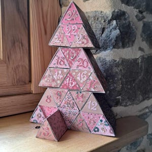 Calendrier avent sapin1,   Fichier de découpe 3d, svg, pdf, ai, bmp, dxf .studio3.    Téléchargement  instantané.