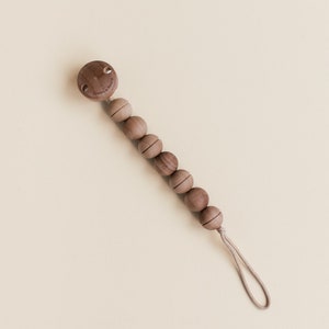 pacifier clip onno pacifier clip beech wood and walnut pacifier chain beech wood and walnut image 3