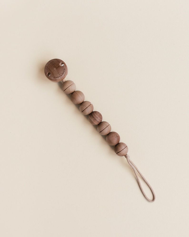 pacifier clip onno pacifier clip beech wood and walnut pacifier chain beech wood and walnut image 3