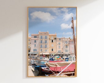 Saint Tropez Art Print, Pastel French Riviera Photography, Port View
