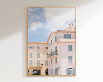Saint Tropez Art Print, French Coastal Photography, Pastel Wall Decor