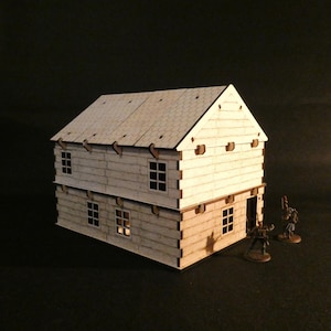 Modulärt medeltida fantasihus med rutnät || TTRPG || D&D bordsterräng 28 mm / 32 mm