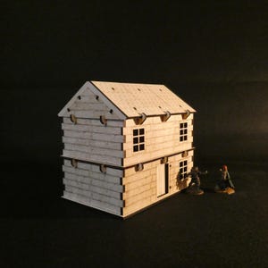Modulär medeltida fantasystuga med rutnät || TTRPG || D&D bordsterräng 28 mm / 32 mm