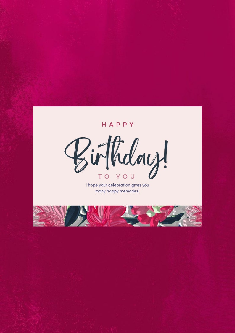 Printable Birthday Card Digital Birthday Card Printable Etsy
