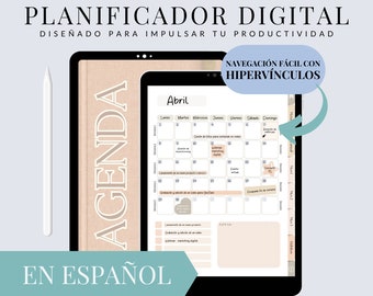Planificador Digital en Español, Agenda en Español diseño minimalista Luz Dorada / Planificador Digital Sin Fecha, Planificador GoodNotes