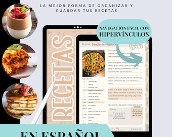 Digital Recipe Book in Spanish | Hyperlinked iPad Cookbook – Golden Light Collection