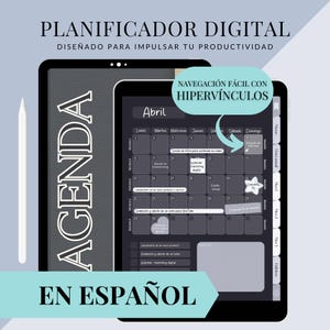 Spanish Digital Agenda | Undated Productivity Planner - Midnight Collection