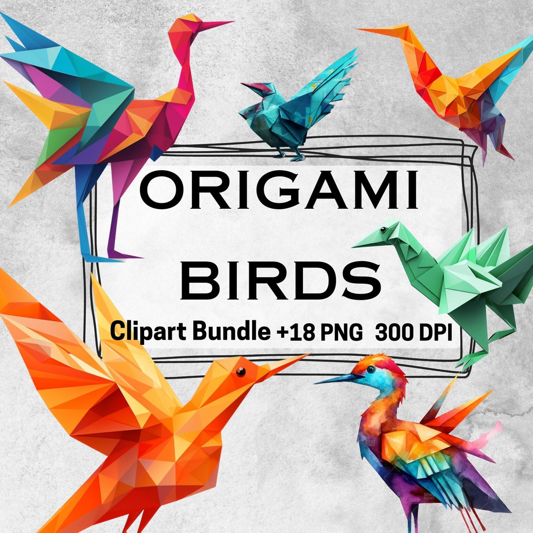 Origami Clip Art Paper Crane Clipart Kawaii Clipart Origami Etsy