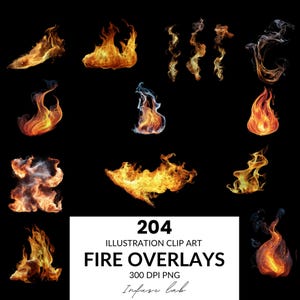 Sovrapposizioni di fuoco 300 dpi PNG trasparenti Clipart Set, Fiamme ardenti individuali PNG, sfondi trasparenti, download immediato, uso commerciale