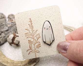 Gespenst Pin, handgefertigte Pins, Anstecker, Geist-Pin-Abzeichen, Geist-Geschenke, Geist-Kunst, süßer Geist, süßer Pin, Gespenst, Halloween