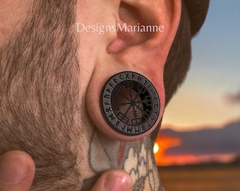 Ohr Gauge Tunnels, Rune Script Gauges, Plugs und Tunnels, Ohr Tunnel, Edelstahl Ohrringe, gestreckte Ohren, aushöhlen Ohr, Ohr Expander