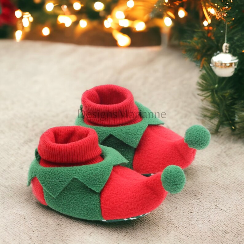 Christmas Loafers for Toddlers, Kids Christmas Slippers, Elf Shoes, Toddlers Christmas Clothing