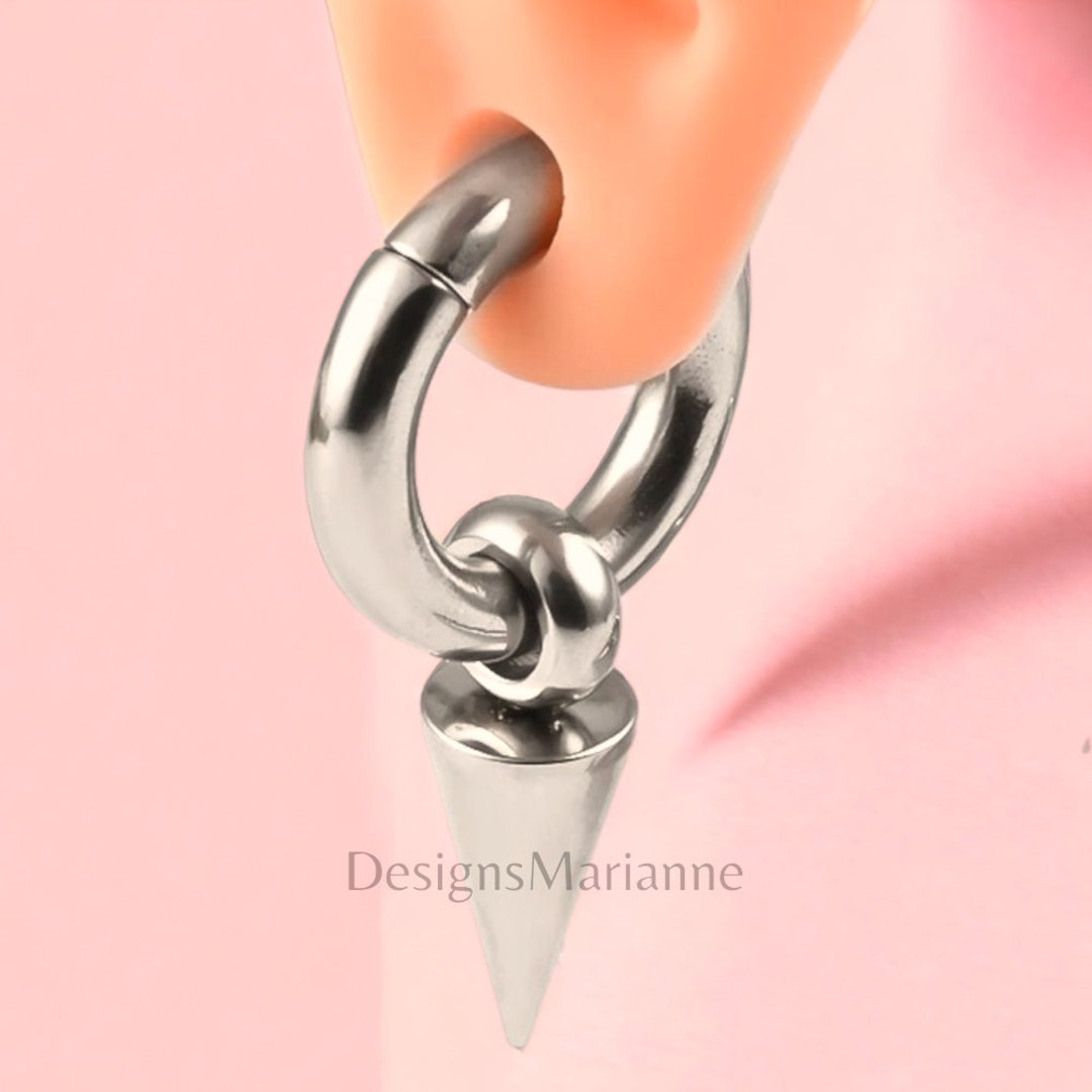 Casvort 10PCS Stainless Steel Round Mark Ear Weights Hangers For Stretched Ear Lobe Piercing Ear