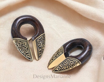 Tunnels auriculaires en bois, Poids d'oreille en bois, Jauges de poids d'oreille, Cintres pour oreilles, Cadeau pour lui, Cadeau pour elle, Extenseurs d'oreilles, Piercing en bois pour femmes