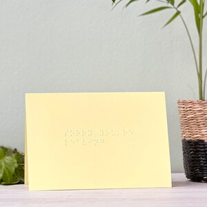Cartão Braille Desculpe, você está saindo - Mensagem Braille personalizada incluída