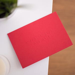 Biglietto d'auguri personalizzato in Braille - Natale, compleanno, laurea, festa del papà, anniversario, pensione, pronta guarigione