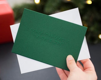 Braille First Christmas as Mr & Mrs Card - Personalised Braille Christmas Card