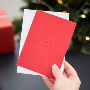 Braille-frohe Weihnachtskarte - personifizierte Braille-Weihnachtskarte