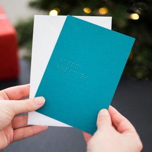Biglietto di Natale personalizzato in Braille - Buone Feste Biglietto personalizzato in Braille