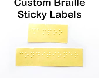 Custom Braille Sticky Labels - Fully Personalised Labels for food, household products, CD's, DVD's and more.