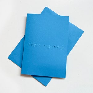 Tarjeta de feliz cumpleaños Braille - Añadir un mensaje personalizado en el interior - Tarjeta de felicitación personalizada - Regalo para los ciegos