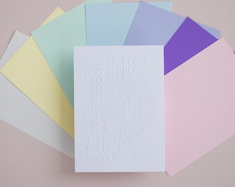 A6 Braille Message/Insert - Paper or Clear Adhesive - Birthday Card Insert - Thank You Note - Braille Letter - Invitation - UEB