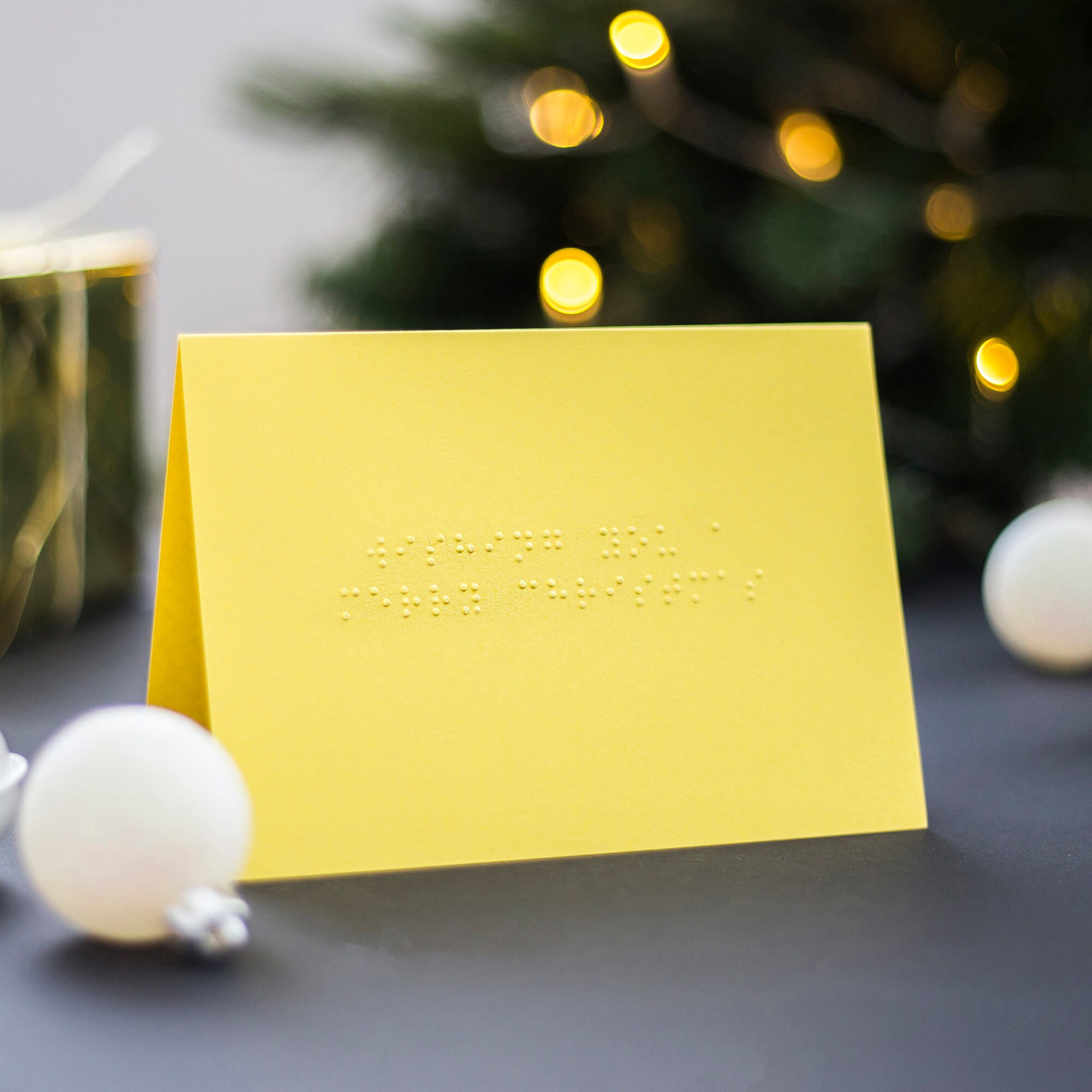 Braille Wishing You A Merry Christmas Card Personalised Braille