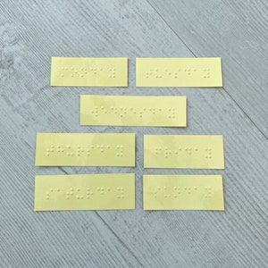 Braille Days of the Week Labels