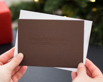 Braille Merry Christmas to my Husband/Wife/Best Friend Christmas Card - Personalised Braille Christmas Card