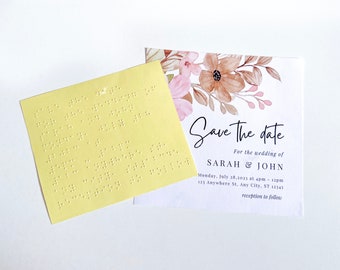 Braille Save the Date or Wedding Invitation Label - Make Your Wedding Accessible for Everybody.