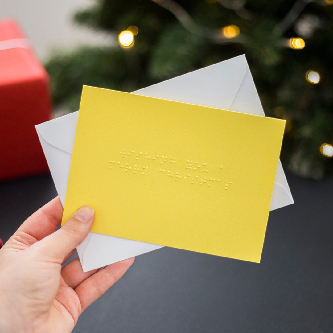 Braille Wishing You A Merry Christmas Card Personalised Braille