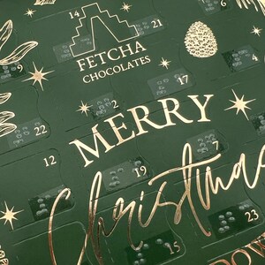 Etiquetas de calendário do advento em Braille - No. 1 - 24 ou 1 - 25 - Natal acessível