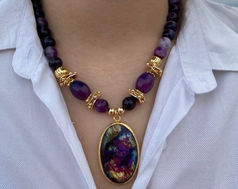 Wonderfull Necklace with Amethyst Stone for the Most Chic Women
